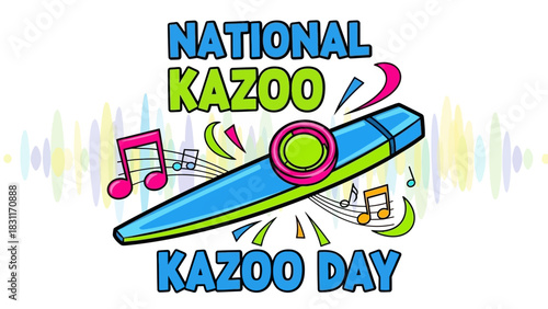 Celebrate National Kazoo Day with vibrant, fun designs perfect for social media promotions and musical themed events, capture the joy of music and quirky celebrations