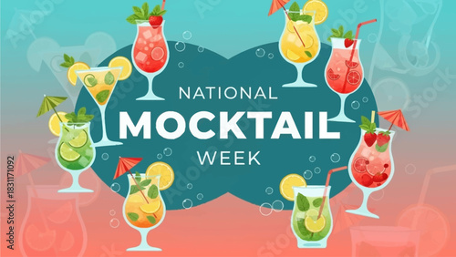 Celebrate National Mocktail Week with vibrant and refreshing non-alcoholic drinks, perfect for summer parties, healthy lifestyles, and fun social gatherings with friends and family