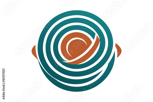 Abstract circular swirl logo with orange and teal gradient