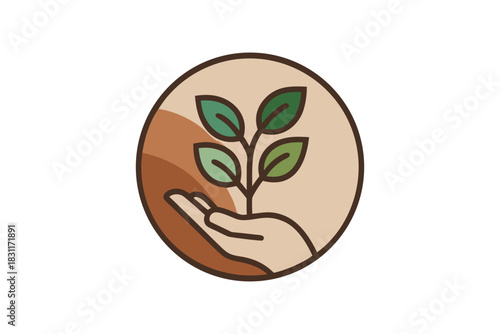 Hand holding a growing plant symbolizing nurture and growth