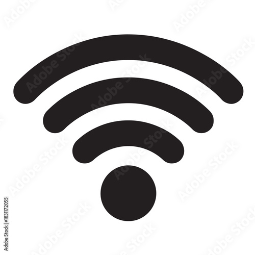 Wireless wifi signal icon simple flat vector glyph isolated on white background for app and web design