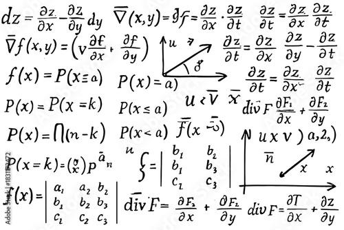 sheet with notes on mathematical analysis (vector analysis and field theory)