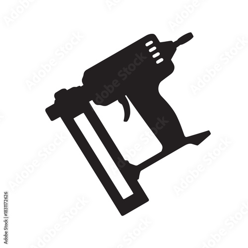 Nail gun silhouette a simple black vector illustration isolated on white background for construction and carpentry projects
