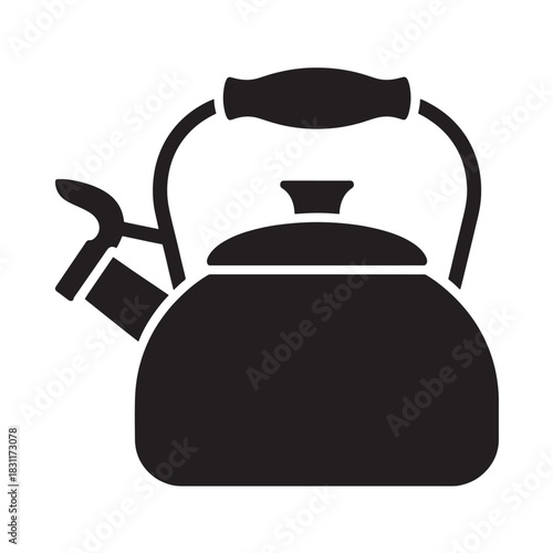 Black kettle silhouette simple vector illustration of a tea kettle isolated on white background