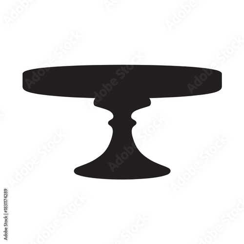 Optical illusion of a table or two faces simple black and white vector illustration isolated on white background