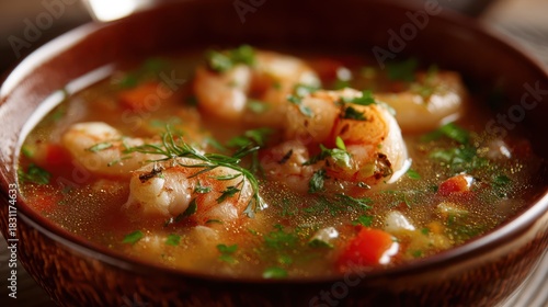 A bowl filled with shrimp s...