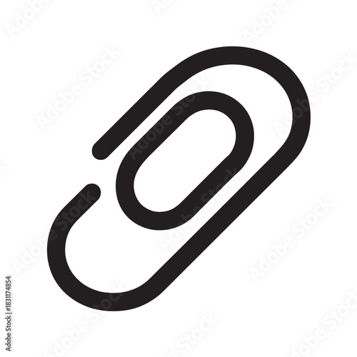 Paper clip icon simple flat vector design isolated on white background for web and mobile apps