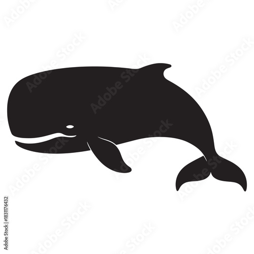 Isolated whale vector illustration simple flat design perfect for logo design and marine life infographics