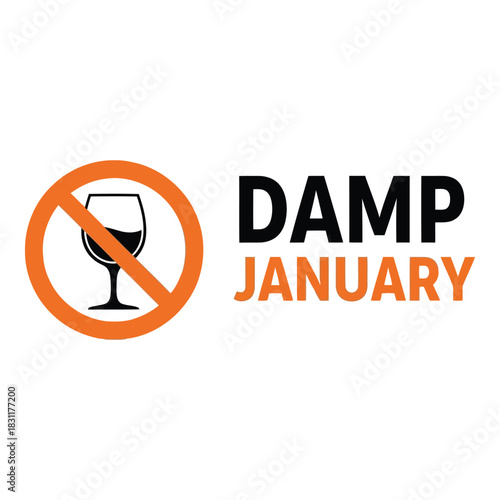 Damp january alcohol free challenge with no alcohol symbol
