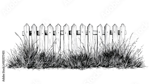 Professional Drawing of Fence with Inspiring Quote on Grass