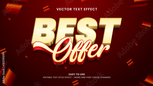 best offer editable text effect 3d