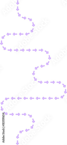 Asymmetric arrow route blends maze twists with squared wave segments forming a shifting neon directional contour.