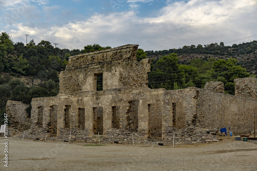 Old building in Russian Bay, Poros Island, Greece.