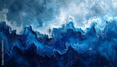 Fototapeta Naklejka Na Ścianę i Meble -  Abstract blue ocean waves texture background.