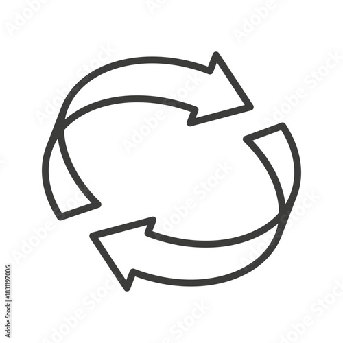 Spin arrow. Recycle round. Circle refresh illustration.
