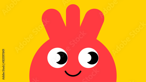 Emotional doodle characters with kawaii eyes, mascot charm and geometric sticker shapes.