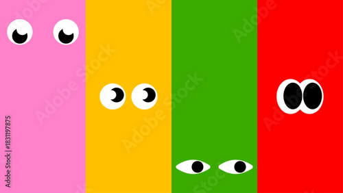 Emotional doodle mascots with kawaii faces, sticker charm and geometric highlights.