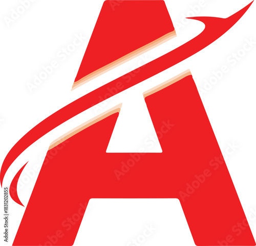 Stylized red letter a logo with a dynamic swoosh element, representing speed, progress, and aspiration on a clean background