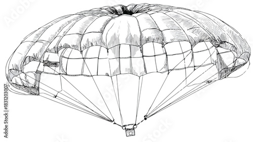Unique Parachute Drawing with 'The' Word, Creative Design Concept for Visual Content