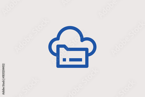 cloud hosting  illustration in line style design. Vector illustration.	