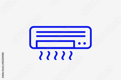 air condition fan illustration in line style design. Vector illustration.	