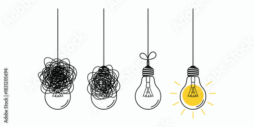 Idea Process Light Bulb Concept