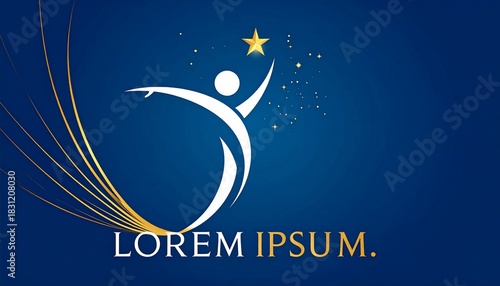 Abstract illustration of a figure reaching for a star against a deep blue background