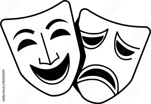Comedy and Tragedy Masks Theater, Drama, Performance Art Icon
