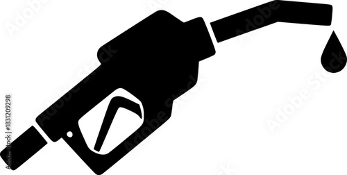 Fuel Nozzle Icon Gas Station Pump Symbol, Simple Black Silhouette Design for Websites, Apps, and Graphic Projects
