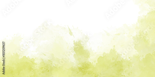 Abstract pattern with Pastel soft lemon watercolor clouds on white background, used as a background in the wedding illustration banner, wallpaper and other tasks.