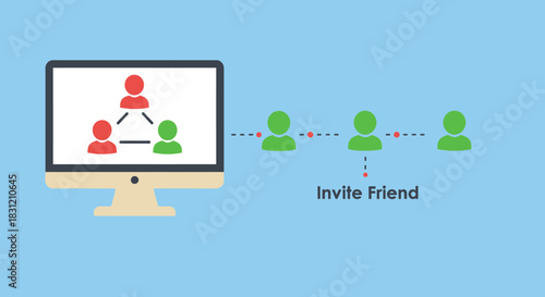 Online Collaboration and Social Networking Illustration.
