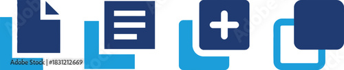 document, file, data, list, checklist, add, plus, symbol, copy, duplicate, transfer, operations, management, interface, ui, ux, icon, graphic design, blue, light blue, white background, digital, infor