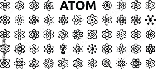 atom, science, molecule, physics, chemistry, nucleus, electron, orbit, symbol, icon, illustration, design, black and white, graphic, abstract, research, education, technology, energy, structure, atomi