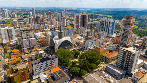 Ponta Grossa, Paraná, Brasil. Aerial view of Ponta Grossa city.
