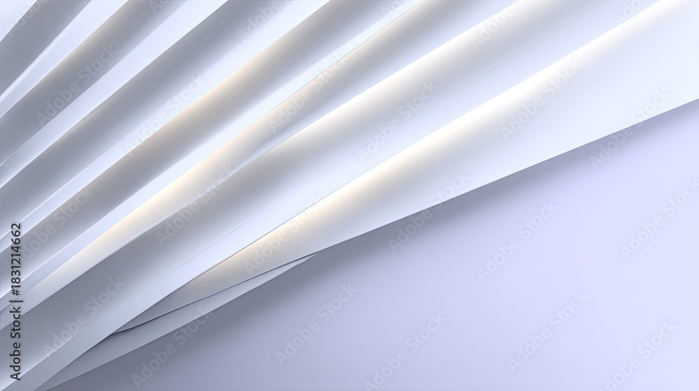 Obraz premium Abstract White Paper Layers with Soft Light and Shadows for Minimalist Background or Design Element