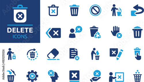 delete, icons, trash, bin, garbage, remove, cancel, forbidden, stop, clear, erase, recycle, hand, no, cross, x, pencil, document, user, person, gear, brain, idea, error, wrong, basket, waste, clean, d