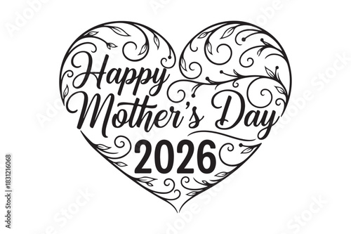 Elegant heart design for happy mother s day 2026 celebration