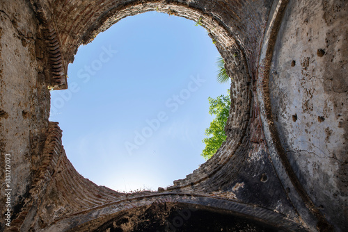 Fototapeta Naklejka Na Ścianę i Meble -  Iznik Castle gate, walls and water channel in Türkiye 2025 