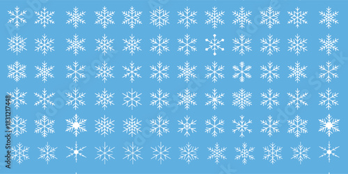 Bring winter's beauty to your designs using these exquisite snowflake patterns, ideal for seasonal greetings and backgrounds with a cool, crisp feel