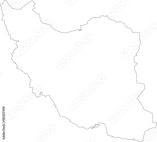 Iran Map Stroke Outline Stroke Transparent Editable Vector