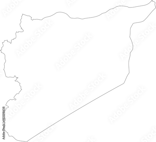 Syria Map Stroke Outline Stroke Transparent Editable Vector