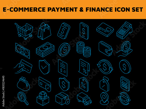 3d E-COMMERCE PAYMENT & FINANCE ICON SET
