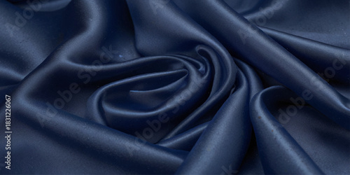 Cloth or fabric soft wavy texture background. blue silk background.	