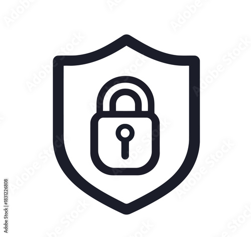 Simple black and white open lock vector icon for security and access concepts