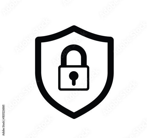 Simple black and white open lock vector icon for security and access concepts