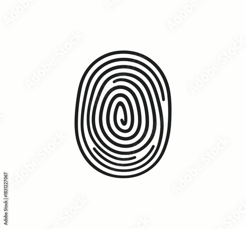 Abstract circular fingerprint line art logo design for global identity