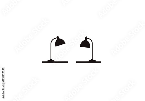 Modern logo design featuring simple desk lamp shapes for a global brand