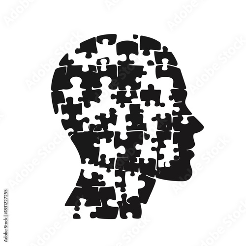 Colorful tiling puzzle game icon with block matching elements