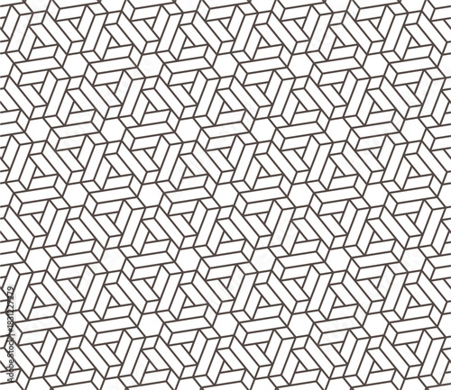 Seamless Geometric Hexagonal Pattern with 3D Illusion