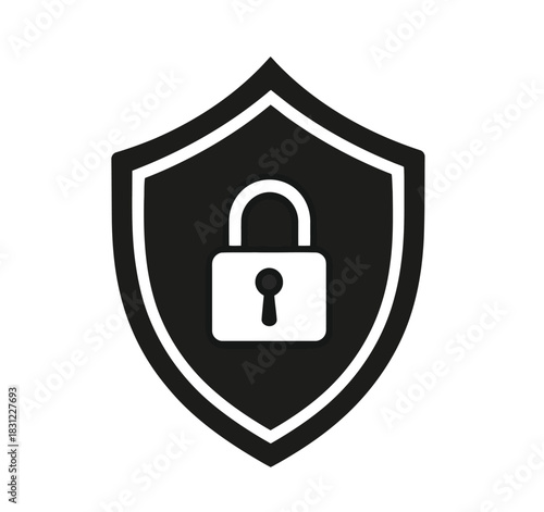 Simple black and white open lock vector icon for security and access concepts
